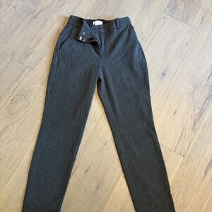 H&M Pinstripe Dress‎ Pants Womens Size 4 Gray Career Business Casual Trousers